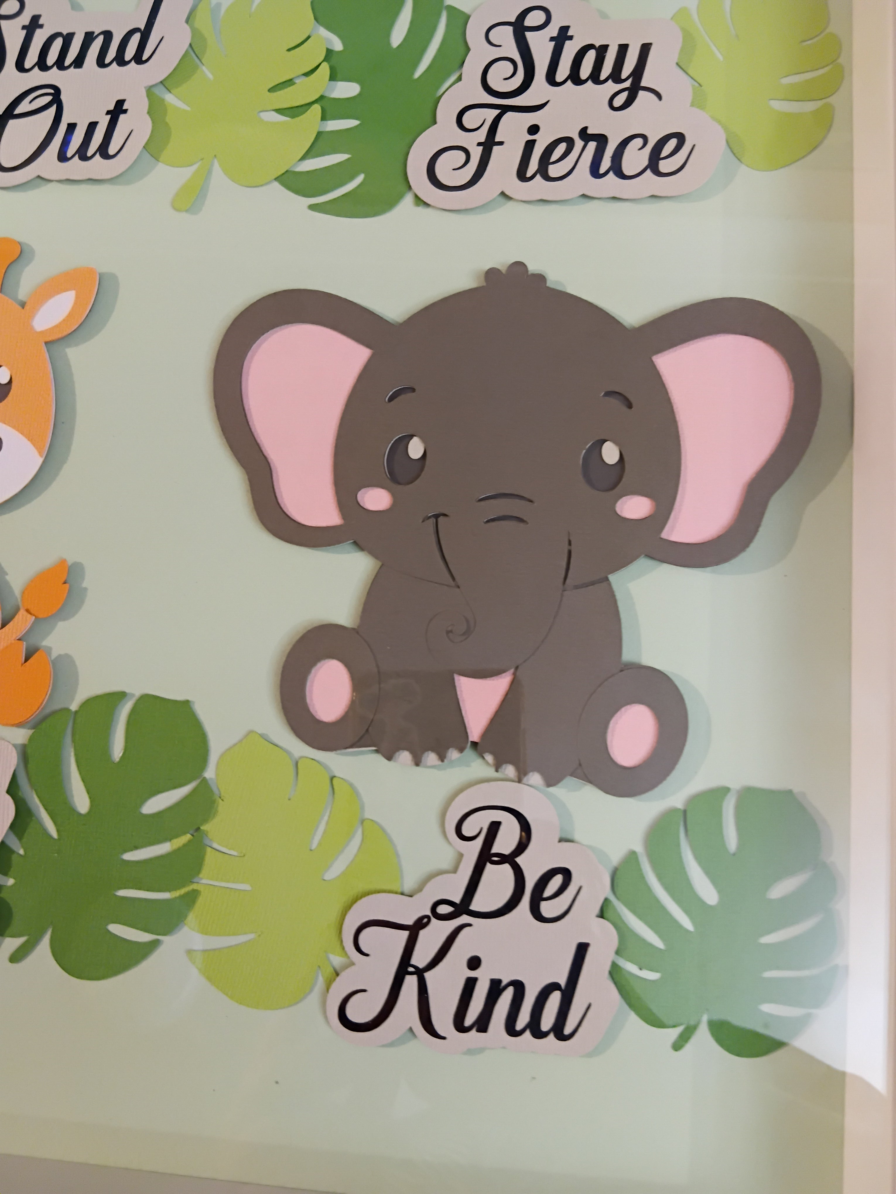 Jungle Animals Shadow Box 50cm x 50cm