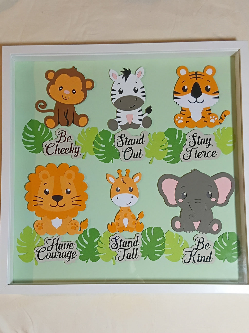 Jungle Animals Shadow Box 50cm x 50cm