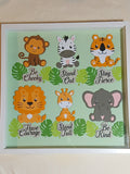 Jungle Animals Shadow Box 50cm x 50cm