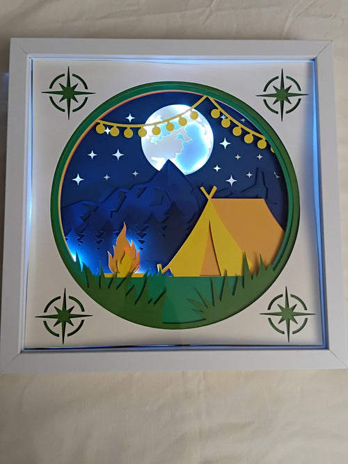 Camping Light Up Shadow Box