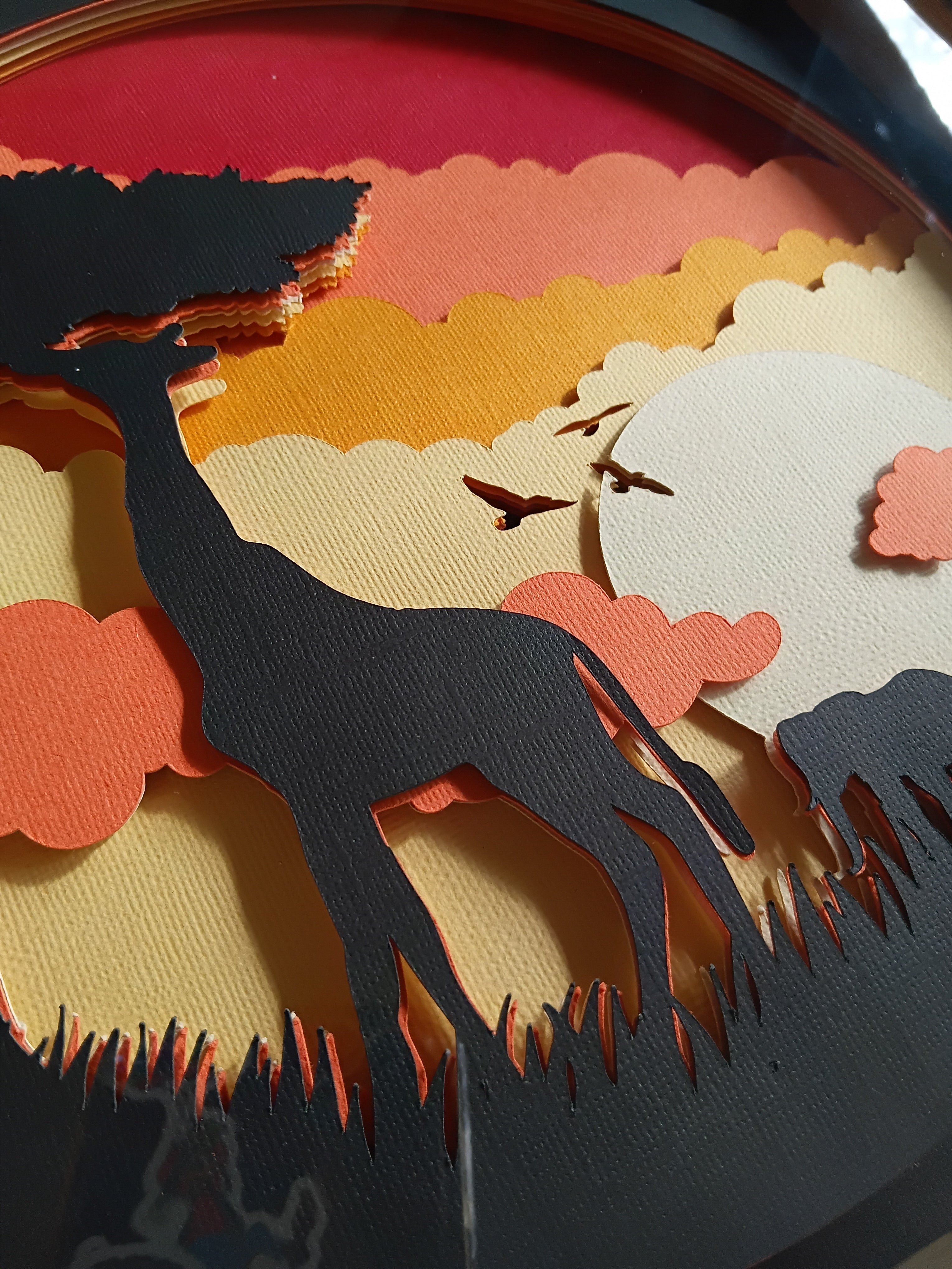 Sunset Giraffe 30cm × 30cm