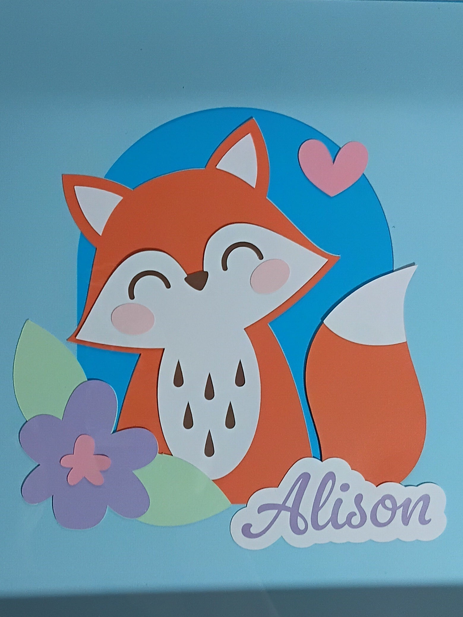 Personalised Fox 30cm x 30cm