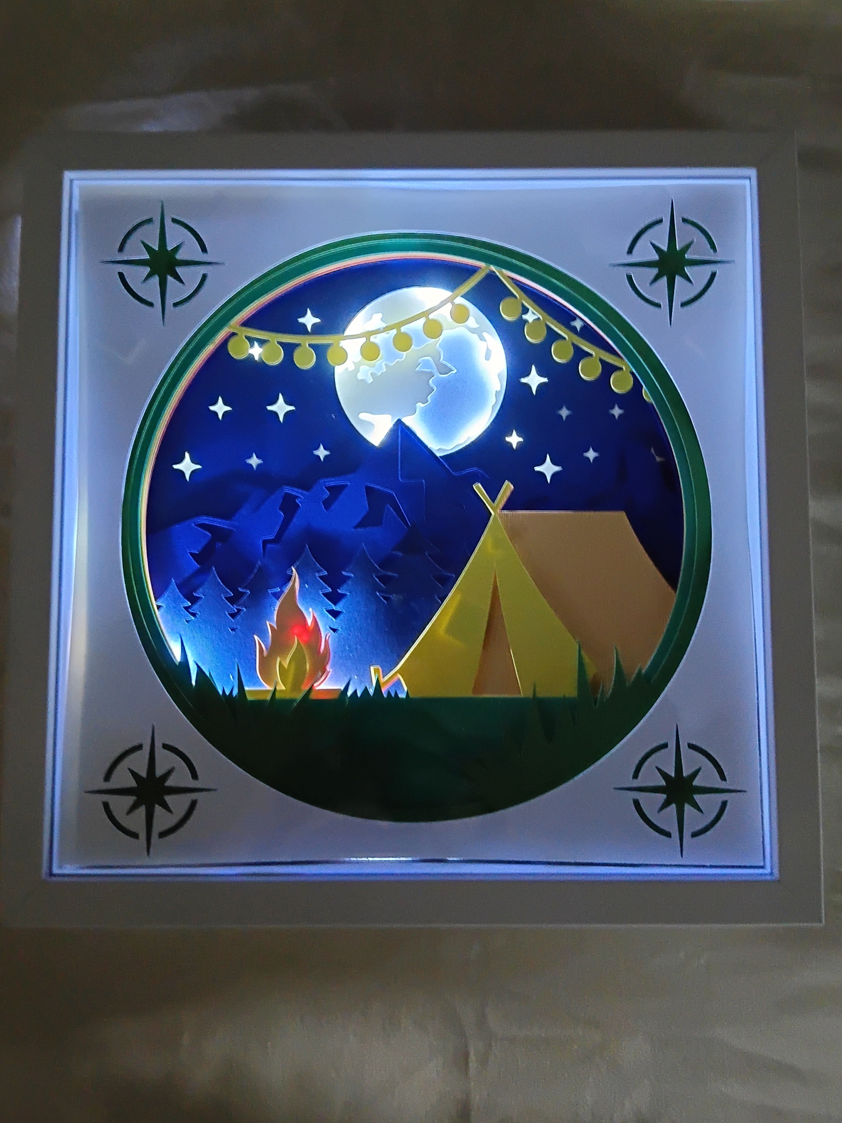 Camping Light Up Shadow Box