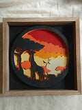 Sunset Giraffe 30cm × 30cm