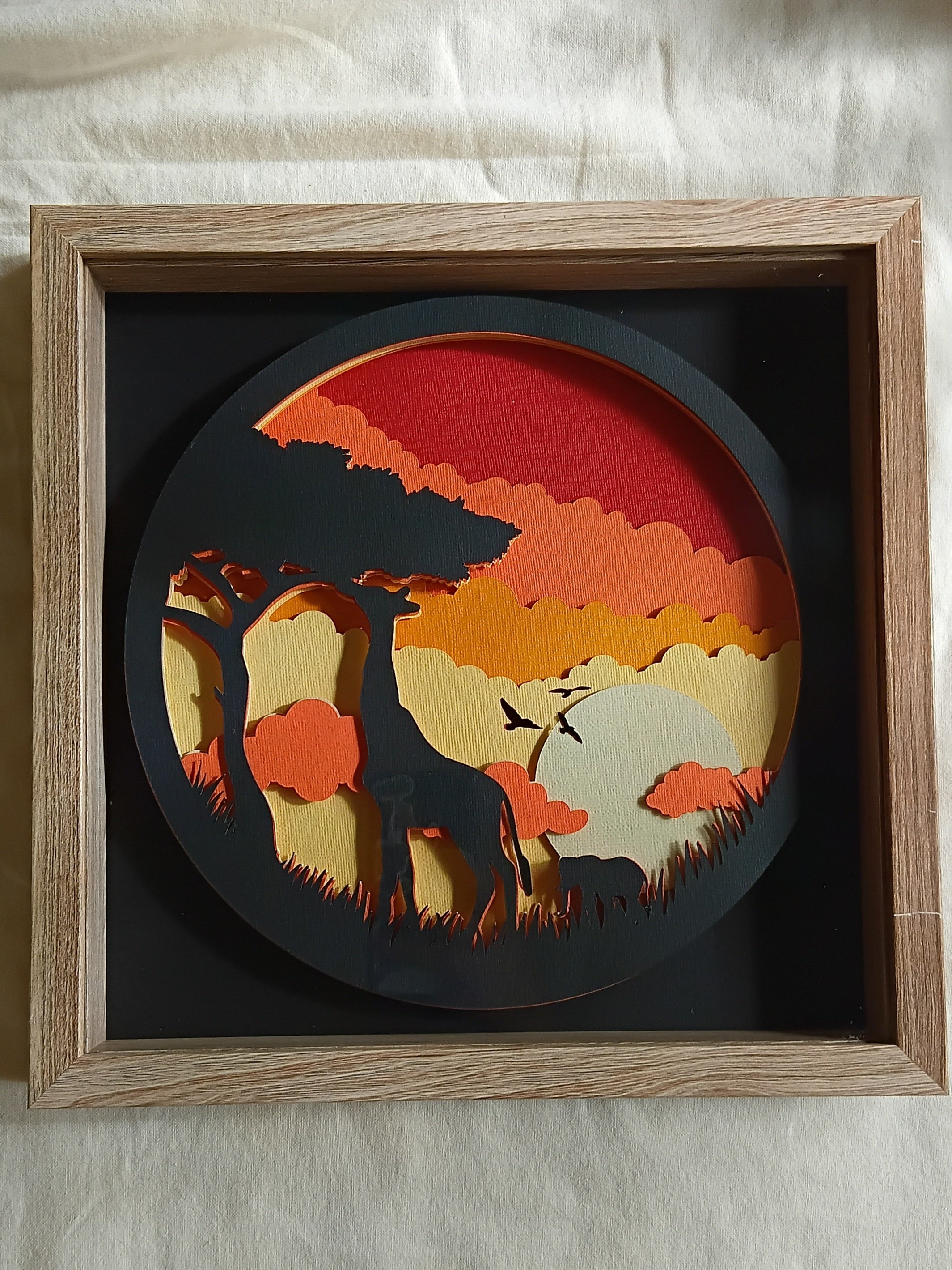 Sunset Giraffe 30cm × 30cm