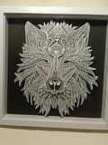 Layered wolf shadow box
