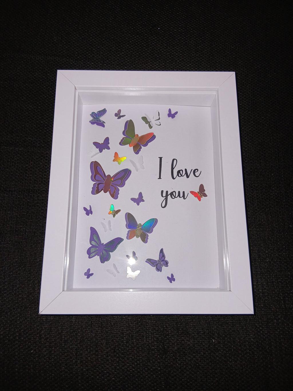 I Love You Butterfly Shadow Box 20cm x 15cm