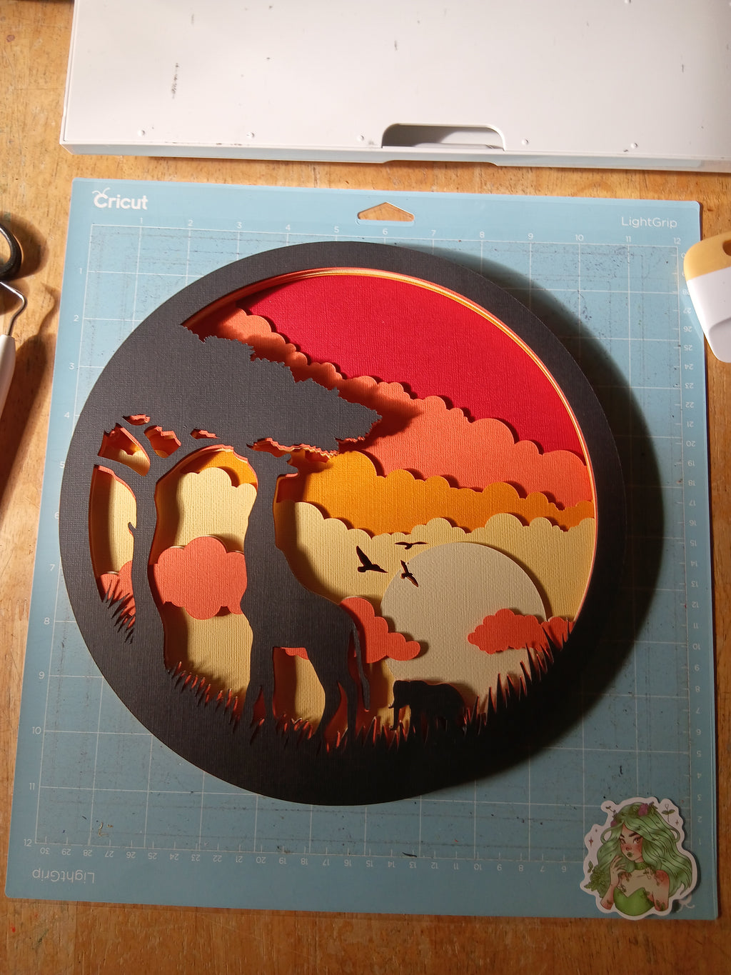Sunset Giraffe 30cm × 30cm
