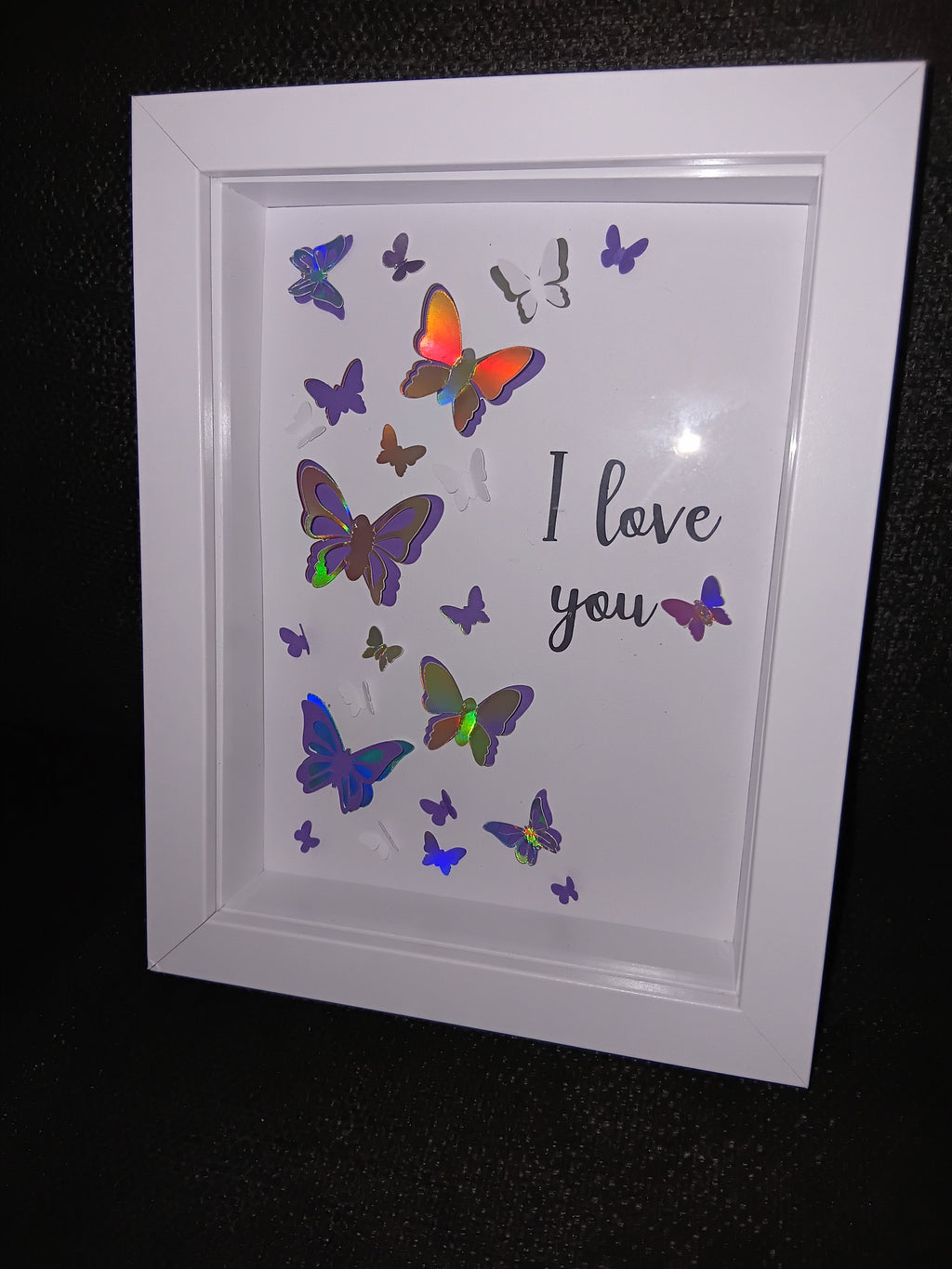 I Love You Butterfly Shadow Box 20cm x 15cm